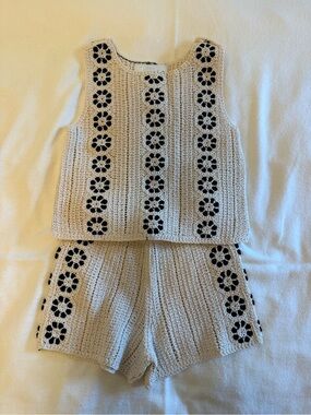 Zara Girls 8-9Y Crochet Two-Piece Set